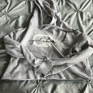 Cyclebar Heather Gray Women's Cropped Hoodie